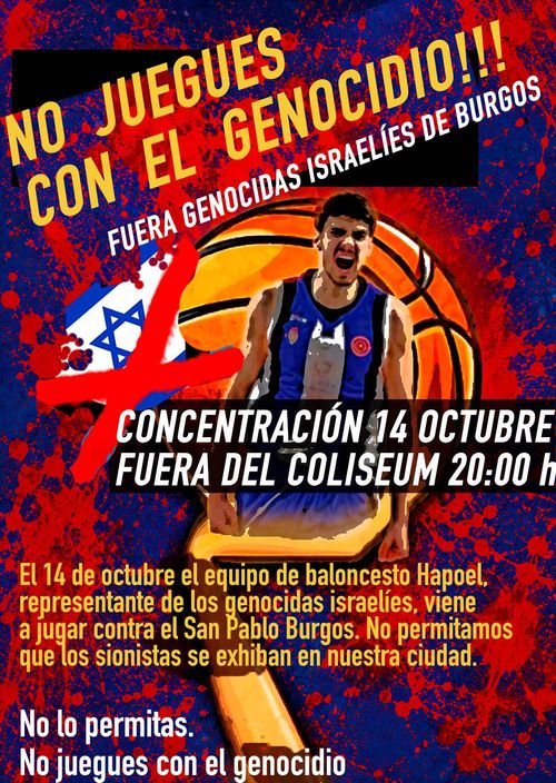 Concentración fuera del Coliseum a las 8 de la tarde por Palestina.