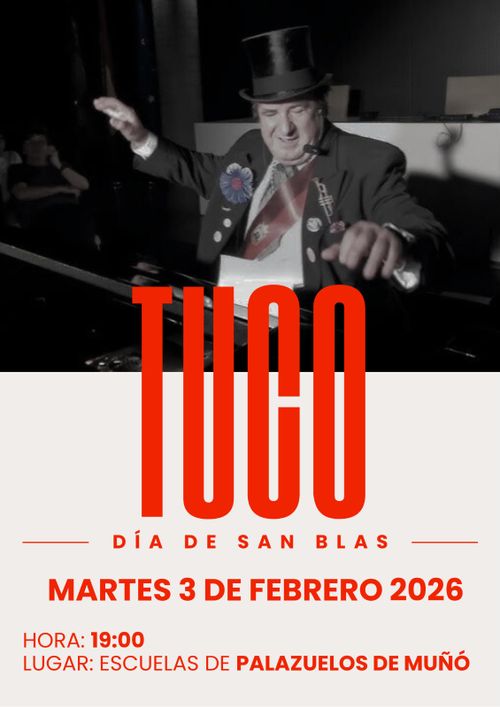 Tuco en las escuelas de PTuco el día de sandblas en las escuelas de palazuelos de muño a las 19 horas.alazuelos.