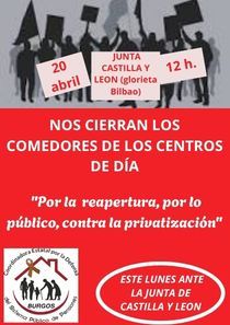 Concentración por los comedores de los centros de dia