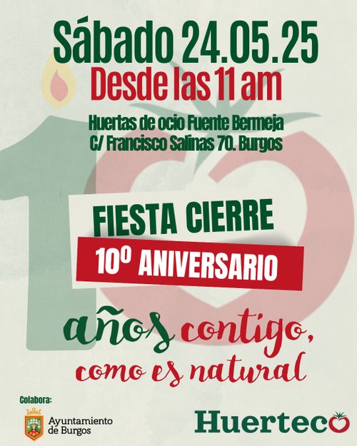 📢 ¡Huerteco cumple 10 años y quejuegos, talleres, música, vermú, sorteos, plantaciones de honor y más sorpresas en Huerteco