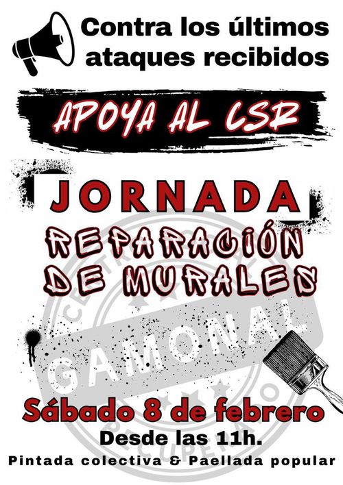 Jornada de reparación de murales el sábado 8 de febrero en el CSR de Gamonal