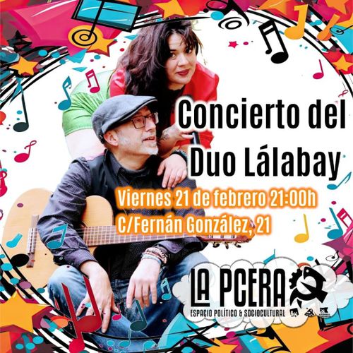  🎙 Concierto del Duo Lálabaynel viernes 21 de febrero a las 21:00 en La PCERA.