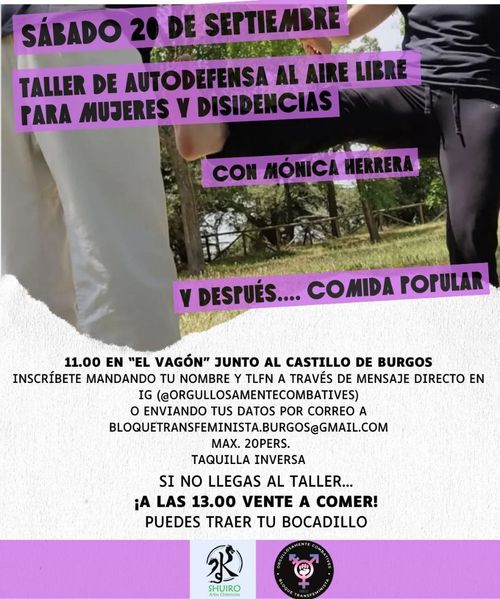 Taller de autodefensa al aire libre para mujeres y disidencias